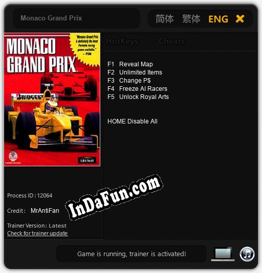 Monaco Grand Prix: Cheats, Trainer +5 [MrAntiFan]
