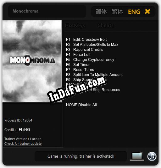 Monochroma: Trainer +11 [v1.5]