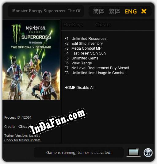 Monster Energy Supercross: The Official Videogame 2: Cheats, Trainer +8 [CheatHappens.com]