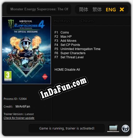 Monster Energy Supercross: The Official Videogame 4: Trainer +7 [v1.9]