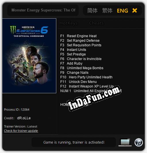 Monster Energy Supercross: The Official Videogame 6: TRAINER AND CHEATS (V1.0.31)