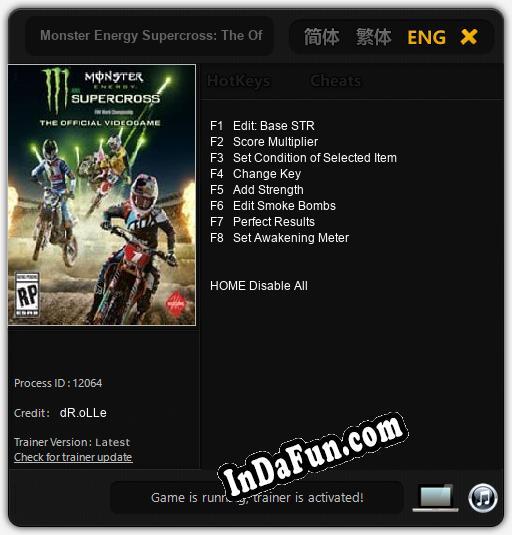 Monster Energy Supercross: The Official Videogame: Cheats, Trainer +8 [dR.oLLe]