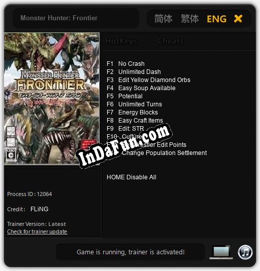 Monster Hunter: Frontier: TRAINER AND CHEATS (V1.0.90)