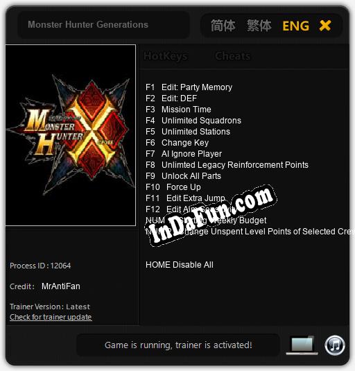 Monster Hunter Generations: Cheats, Trainer +14 [MrAntiFan]