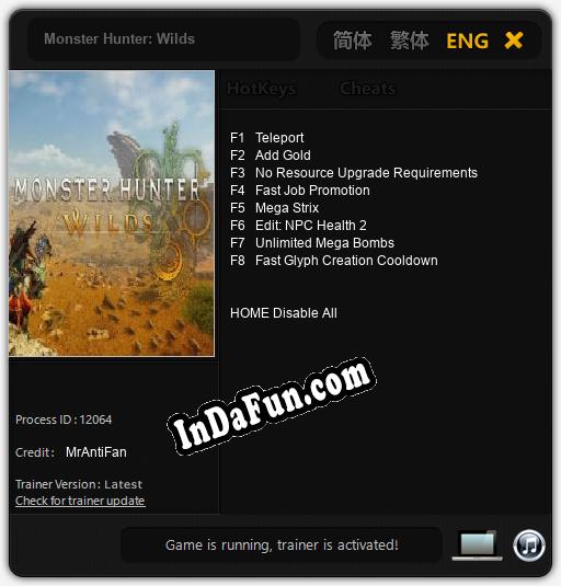 Monster Hunter: Wilds: TRAINER AND CHEATS (V1.0.87)