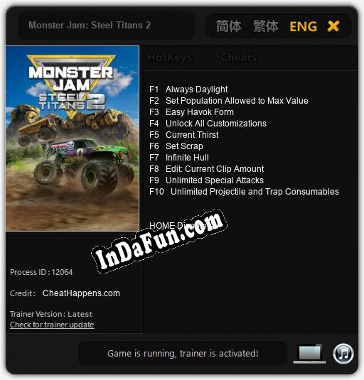 Monster Jam: Steel Titans 2: Cheats, Trainer +10 [CheatHappens.com]