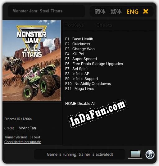 Monster Jam: Steel Titans: Trainer +11 [v1.4]