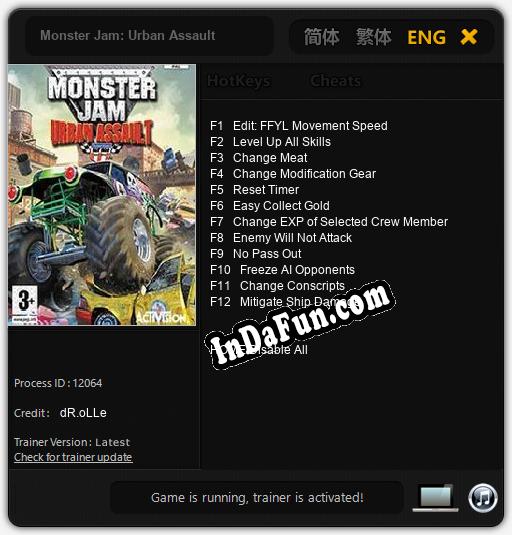 Monster Jam: Urban Assault: Cheats, Trainer +12 [dR.oLLe]