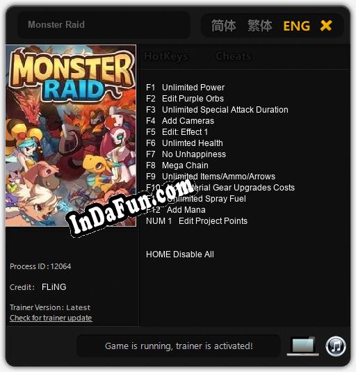 Trainer for Monster Raid [v1.0.6]