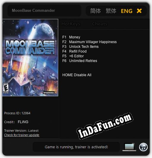 MoonBase Commander: Trainer +6 [v1.2]