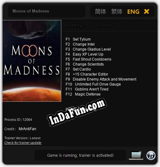 Moons of Madness: Trainer +12 [v1.3]