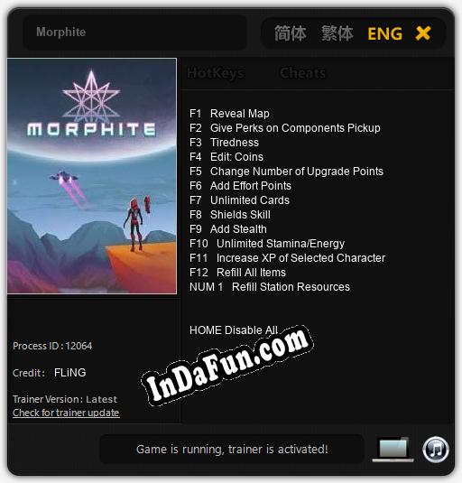 Morphite: TRAINER AND CHEATS (V1.0.60)