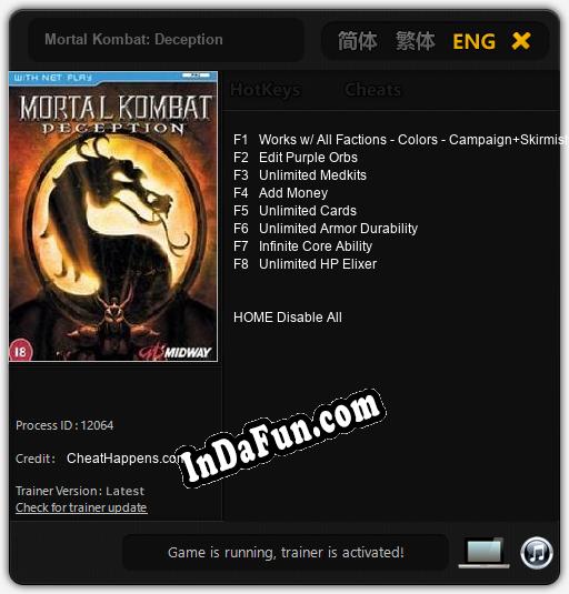 Trainer for Mortal Kombat: Deception [v1.0.1]