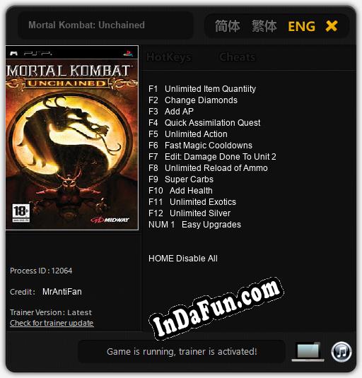 Trainer for Mortal Kombat: Unchained [v1.0.1]