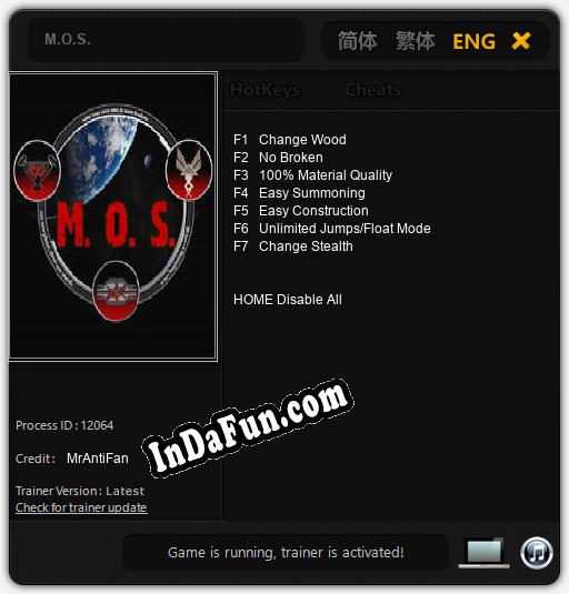 M.O.S.: Trainer +7 [v1.8]