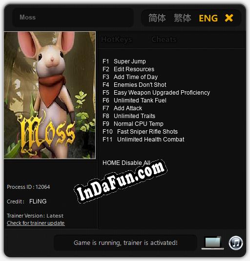 Moss: TRAINER AND CHEATS (V1.0.18)