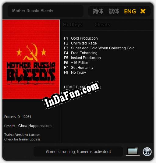 Mother Russia Bleeds: Cheats, Trainer +8 [CheatHappens.com]