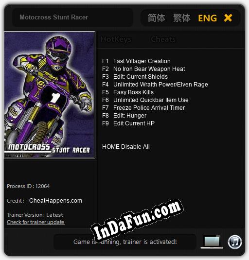 Motocross Stunt Racer: Trainer +9 [v1.7]