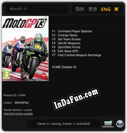 MotoGP 13: Cheats, Trainer +7 [MrAntiFan]