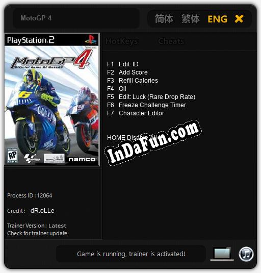 MotoGP 4: TRAINER AND CHEATS (V1.0.20)