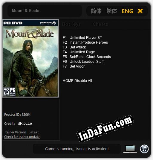 Mount & Blade: TRAINER AND CHEATS (V1.0.91)