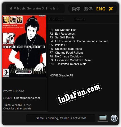 MTV Music Generator 3: This is the Remix: Trainer +10 [v1.3]