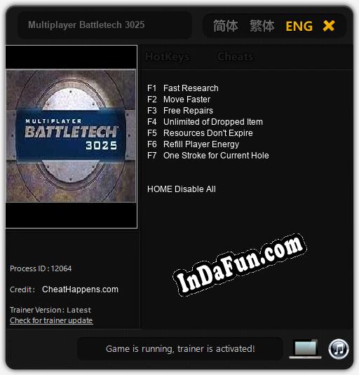 Multiplayer Battletech 3025: Cheats, Trainer +7 [CheatHappens.com]