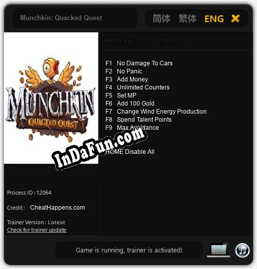 Munchkin: Quacked Quest: Trainer +9 [v1.6]