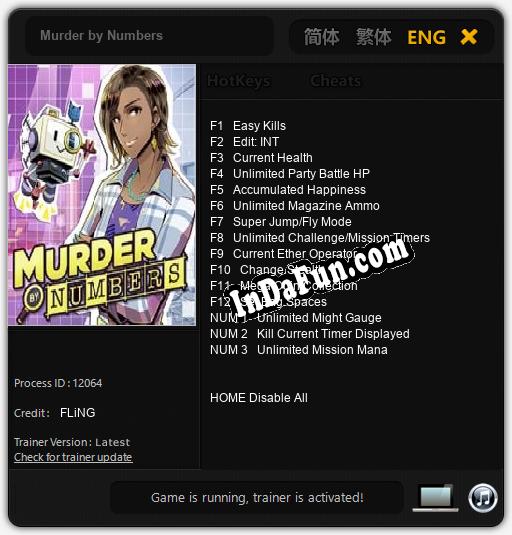 Trainer for Murder by Numbers [v1.0.9]