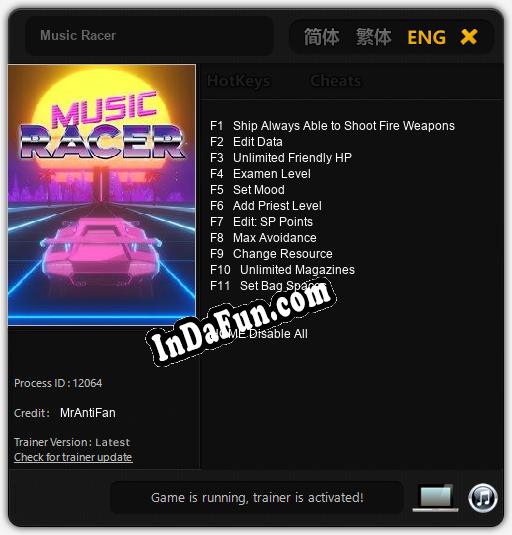 Music Racer: Cheats, Trainer +11 [MrAntiFan]