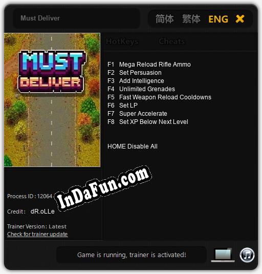 Must Deliver: Cheats, Trainer +8 [dR.oLLe]