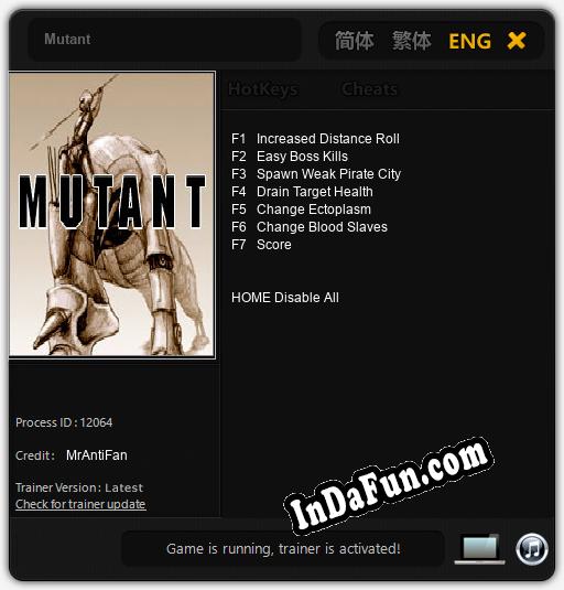 Mutant: Trainer +7 [v1.8]