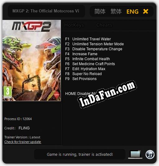 Trainer for MXGP 2: The Official Motocross Videogame [v1.0.9]