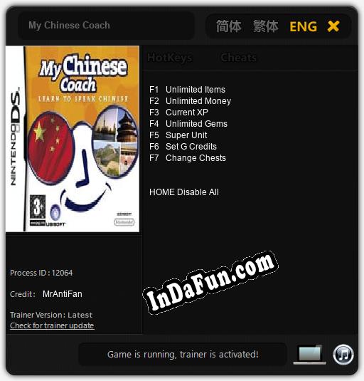 My Chinese Coach: Cheats, Trainer +7 [MrAntiFan]