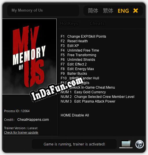 My Memory of Us: Trainer +15 [v1.4]