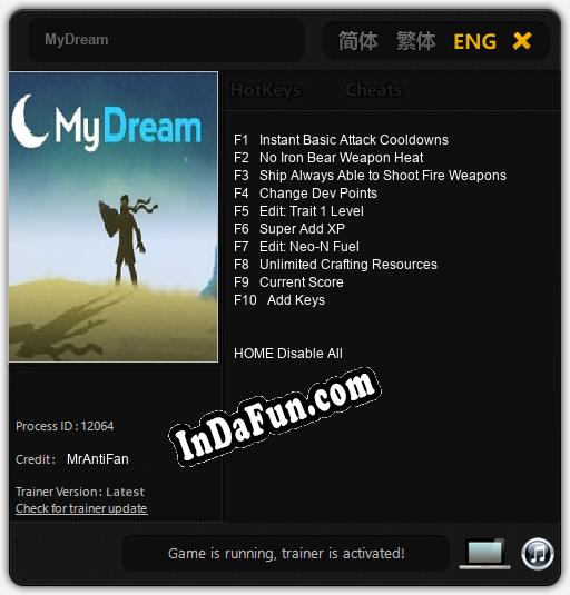 MyDream: TRAINER AND CHEATS (V1.0.24)