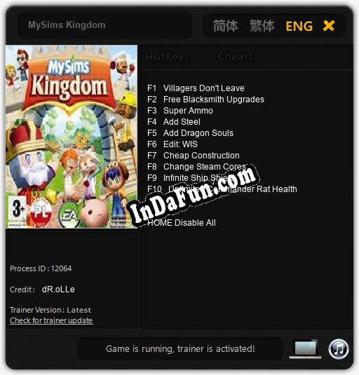 MySims Kingdom: Trainer +10 [v1.7]