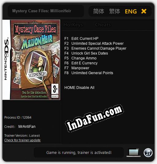 Mystery Case Files: MillionHeir: TRAINER AND CHEATS (V1.0.48)