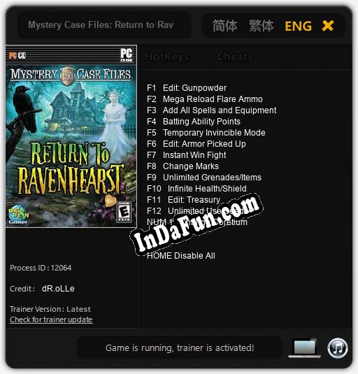 Trainer for Mystery Case Files: Return to Ravenhearst [v1.0.9]