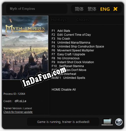 Trainer for Myth of Empires [v1.0.1]