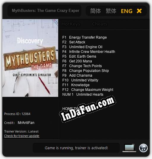 MythBusters: The Game Crazy Experiments Simulator: Cheats, Trainer +13 [MrAntiFan]