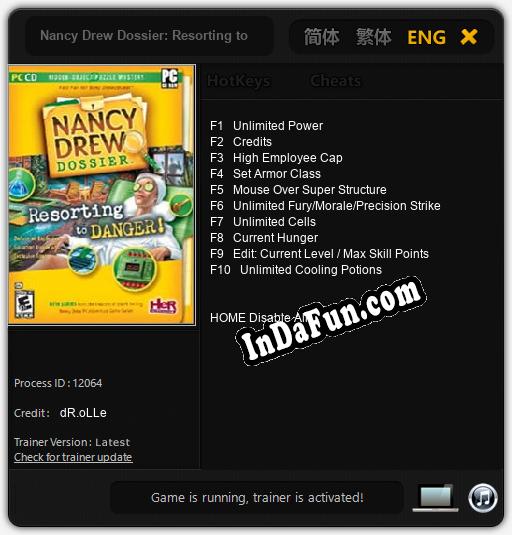 Nancy Drew Dossier: Resorting to Danger: Cheats, Trainer +10 [dR.oLLe]