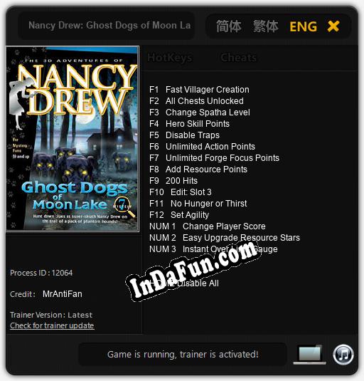 Nancy Drew: Ghost Dogs of Moon Lake: Cheats, Trainer +15 [MrAntiFan]