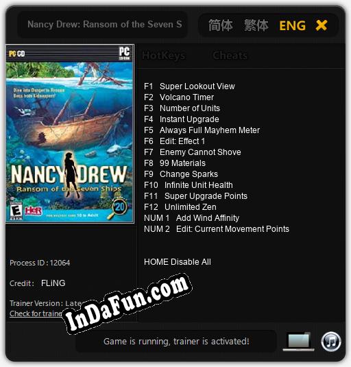 Nancy Drew: Ransom of the Seven Ships: Cheats, Trainer +14 [FLiNG]