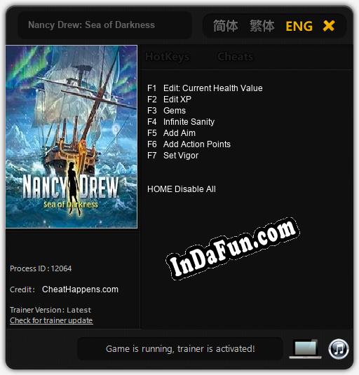 Nancy Drew: Sea of Darkness: Trainer +7 [v1.1]