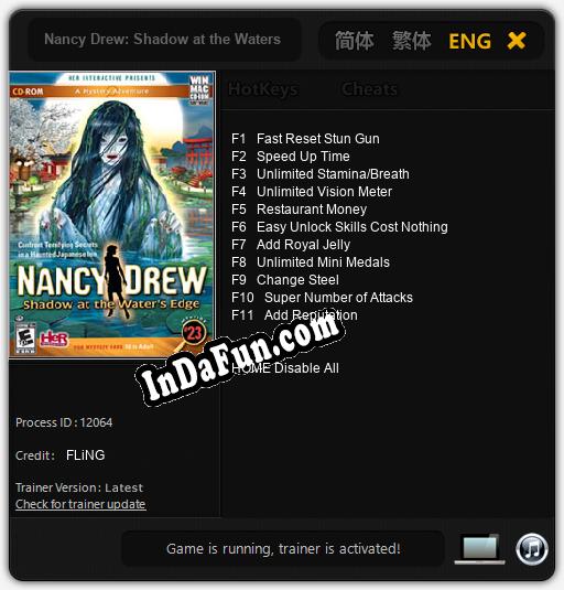 Nancy Drew: Shadow at the Waters Edge: Cheats, Trainer +11 [FLiNG]