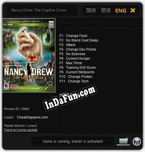 Nancy Drew: The Captive Curse: Trainer +11 [v1.6]