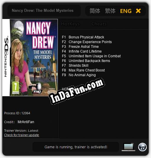 Nancy Drew: The Model Mysteries: Trainer +9 [v1.6]