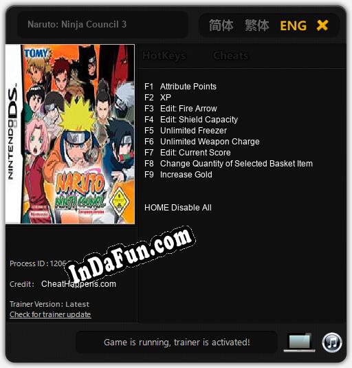Naruto: Ninja Council 3: TRAINER AND CHEATS (V1.0.8)
