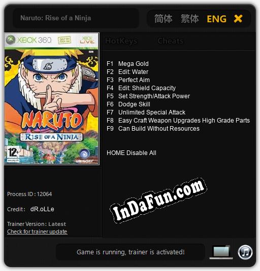 Trainer for Naruto: Rise of a Ninja [v1.0.4]